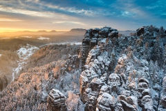 Wintermorgen im Elbsandstein