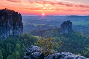 Abendsonne im Elbsandstein