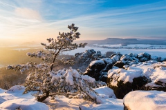 Vordere Schrammsteinkette im Winter